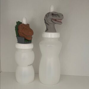 Good2Grow dinosaur toppers with large and small bottle